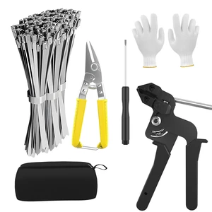 Stainless Steel Zip Ties Kit, 105 Piece Silver, 100 Pack, 11.8" Includes 304 Epoxy-Coated 100 Pack Metal Zip Ties, Plier, Scissors, Gloves, Storage Bag & Screwdriver for secure fastening Stainless Steel Zip Ties Kit, 105 Piece Silver, 100 Pack, 11.8" Includes 304 Epoxy-Coated 100 Pack Metal Zip Ties, Plier, Scissors, Gloves, Storage Bag & Screwdriver for secure fastening