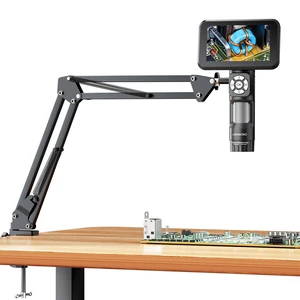 4K 5 inch HDMI Digital Soldering Microscope, Flex Arm Stand with C-Clamp LM115A-4K Soldering Microscope Camera for PCB, 3840P Handheld Coin Magnifier Full View with Screen, 8 LED Light, PC View, 32G 4K 5 inch HDMI Digital Soldering Microscope, Flex Arm Stand with C-Clamp LM115A-4K Soldering Microscope Camera for PCB, 3840P Handheld Coin Magnifier Full View with Screen, 8 LED Light, PC View, 32G