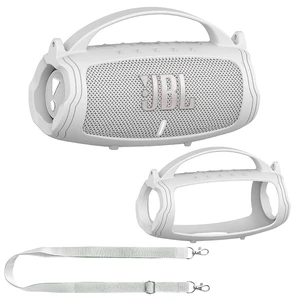 Silicone Cover Case for JBL Charge 5 Portable Bluetooth Speaker Protective Skin Holder for JBL Charge 5 Speaker Accessories, NOT Fit Wi-Fi Version (White Case) Silicone Cover Case for JBL Charge 5 Portable Bluetooth Speaker Protective Skin Holder for JBL Charge 5 Speaker Accessories, NOT Fit Wi-Fi Version (White Case)