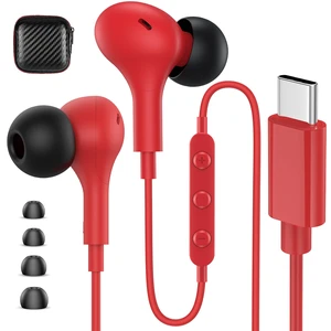 USB C Headphones Wired Earbuds for iPhone 18 Pro Max 17 16 15,Red for Samsung S26 S25 Ultra S24 Wired Headphones,Corded USB Type C Earphone with Microphone&Remote for iPad 10 11th Pixel 10a 9 USB C Headphones Wired Earbuds for iPhone 18 Pro Max 17 16 15,Red for Samsung S26 S25 Ultra S24 Wired Headphones,Corded USB Type C Earphone with Microphone&Remote for iPad 10 11th Pixel 10a 9