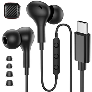 USB C Headphones Wired Earbuds for iPhone 18 Pro Max 17 16 15,Black for Samsung S26 S25 Ultra S24 Wired Headphones,Corded USB Type C Earphone with Microphone&Remote for iPad 10 11th Pixel 10a 9 USB C Headphones Wired Earbuds for iPhone 18 Pro Max 17 16 15,Black for Samsung S26 S25 Ultra S24 Wired Headphones,Corded USB Type C Earphone with Microphone&Remote for iPad 10 11th Pixel 10a 9