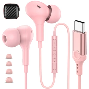 USB C Headphones Wired Earbuds for iPhone 18 Pro Max 17 16 15,Pink for Samsung S26 S25 Ultra S24 Wired Headphones,Corded USB Type C Earphone with Microphone&Remote for iPad 10 11th Pixel 10a 9 USB C Headphones Wired Earbuds for iPhone 18 Pro Max 17 16 15,Pink for Samsung S26 S25 Ultra S24 Wired Headphones,Corded USB Type C Earphone with Microphone&Remote for iPad 10 11th Pixel 10a 9