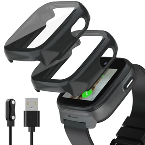 Compatible with Cosmo JrTrack 5 Screen Protector, 2 Pack Hard PC Case with HD Clear Tempered Glass Screen Protector for Cosmo JrTrack 5 Watch for Kids Boys Girls Compatible with Cosmo JrTrack 5 Screen Protector, 2 Pack Hard PC Case with HD Clear Tempered Glass Screen Protector for Cosmo JrTrack 5 Watch for Kids Boys Girls