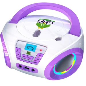 Tunes Boombox CD Player, FM Radio with Speakers, US Adapter Features Disco RGB Lights, Batteries Included, Fun Gift for Toddlers - Purple Tunes Boombox CD Player, FM Radio with Speakers, US Adapter Features Disco RGB Lights, Batteries Included, Fun Gift for Toddlers - Purple