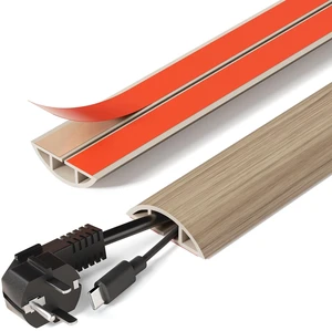 5ft Self-Adhesive Floor Cord Cover, 1.2''W Cord Hider, Lightwood Cord Covers for Wires on Floor, Cord Protector, Soft PVC, Anti-Trip, Cuttable, 0.39in Low Profile, For Home Office Doorway 5ft Self-Adhesive Floor Cord Cover, 1.2''W Cord Hider, Lightwood Cord Covers for Wires on Floor, Cord Protector, Soft PVC, Anti-Trip, Cuttable, 0.39in Low Profile, For Home Office Doorway