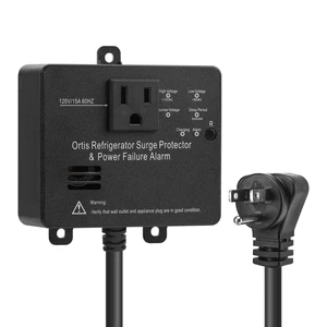 Refrigerator Surge Protector & Power Failure Alarm, Protects Against Voltage Abnormalities, with LED Indicator Light & 110dB Alarm, Ideal for Refrigerators, Freezers, and Sewage, Black Refrigerator Surge Protector & Power Failure Alarm, Protects Against Voltage Abnormalities, with LED Indicator Light & 110dB Alarm, Ideal for Refrigerators, Freezers, and Sewage, Black