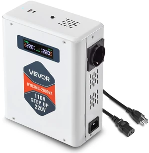 Step Up Voltage Converter, 2000VA, Heavy Duty Voltage Power Converter, 110V to 220V Power Transformer, with 2 EU Outlets, USB Output, LCD Display, Temperature Protection, for 220V Appliances Step Up Voltage Converter, 2000VA, Heavy Duty Voltage Power Converter, 110V to 220V Power Transformer, with 2 EU Outlets, USB Output, LCD Display, Temperature Protection, for 220V Appliances