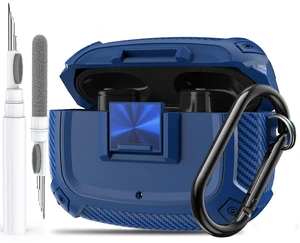 for Beats Studio Buds/Bud + Case Cover with Lock Clip 2021/2023, Rugged Shockproof Protective Hard Skin with Carabiner&Cleaner Pen Men Women for Beat Studio Buds/Bud Plus Earbuds - Blue for Beats Studio Buds/Bud + Case Cover with Lock Clip 2021/2023, Rugged Shockproof Protective Hard Skin with Carabiner&Cleaner Pen Men Women for Beat Studio Buds/Bud Plus Earbuds - Blue
