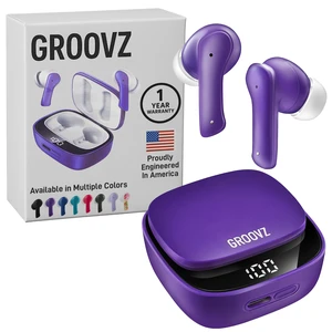 True Wireless Earbuds with Charging Case - Designed and Engineered in The USA - IPx4 Water Resistant Bluetooth Earbuds Compatible with Apple & Android - 27Hr Battery Life - Deep Purple True Wireless Earbuds with Charging Case - Designed and Engineered in The USA - IPx4 Water Resistant Bluetooth Earbuds Compatible with Apple & Android - 27Hr Battery Life - Deep Purple