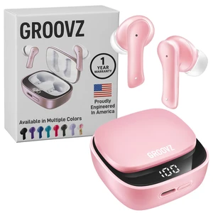 True Wireless Earbuds with Charging Case - Designed and Engineered in The USA - IPx4 Water Resistant Bluetooth Earbuds Compatible with Apple and Android - 27Hrs Battery Life - Light Pink True Wireless Earbuds with Charging Case - Designed and Engineered in The USA - IPx4 Water Resistant Bluetooth Earbuds Compatible with Apple and Android - 27Hrs Battery Life - Light Pink
