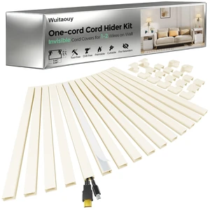 Beige Cord Hider, 212.6in Cord Covers for 1-2 Wires on Wall, Paintable Wire Hider Wire Covers for Cords on Walls, Easy Set-up Cable Hider Cable Raceway to Hide Cords on Wall, W0.59 H0.4in, Beige Beige Cord Hider, 212.6in Cord Covers for 1-2 Wires on Wall, Paintable Wire Hider Wire Covers for Cords on Walls, Easy Set-up Cable Hider Cable Raceway to Hide Cords on Wall, W0.59 H0.4in, Beige