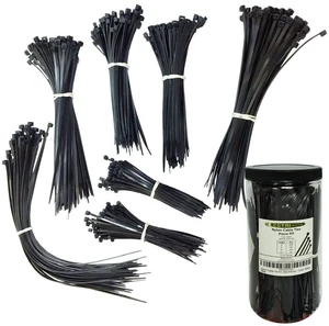 Nylon Cable Tie Kit - 1950 Zip Ties - Assorted Lengths 4", 6", 8", 11" - Black Nylon Cable Tie Kit - 1950 Zip Ties - Assorted Lengths 4", 6", 8", 11" - Black