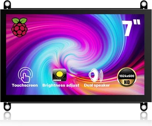 7 Inch Raspberry Pi Screen Touchscreen Monitor 1024x600 Small HDMI Monitor w/Dual Speakers IPS Screen Display for Raspberry Pi 5/4/3 Win 11/10/8/7 Jetson Nano, Free Driver 7 Inch Raspberry Pi Screen Touchscreen Monitor 1024x600 Small HDMI Monitor w/Dual Speakers IPS Screen Display for Raspberry Pi 5/4/3 Win 11/10/8/7 Jetson Nano, Free Driver