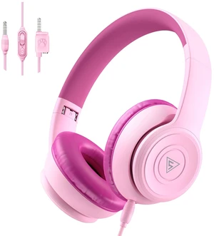Kids Headphones Wired for School, 74/85/94dB Volume Limited with Mic Headphones for Kids with Clear Stereo Audio, IN-Line Mic,Sharing Port, Foldable, Comfortable for Classroom Tablet Travel,Pink Kids Headphones Wired for School, 74/85/94dB Volume Limited with Mic Headphones for Kids with Clear Stereo Audio, IN-Line Mic,Sharing Port, Foldable, Comfortable for Classroom Tablet Travel,Pink
