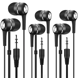 Bulk Earbuds Headphones 50 Pack for School Classroom Kids, Wholesale Durable Wired Earphones Class Set to Students Teens and Adult (Black) Bulk Earbuds Headphones 50 Pack for School Classroom Kids, Wholesale Durable Wired Earphones Class Set to Students Teens and Adult (Black)