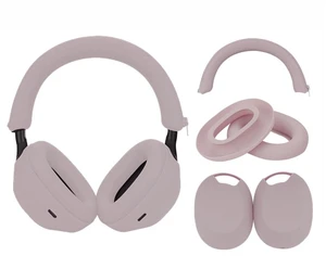 XM5 Sweat Covers Accessories for Sony WH-1000XM5 - Smoky Pink Soft Silicone Case, 3-in-1 Headphone Covers with Ear Cover & Headband Cover & Shell Protector, Sweatproof & Washable XM5 Sweat Covers Accessories for Sony WH-1000XM5 - Smoky Pink Soft Silicone Case, 3-in-1 Headphone Covers with Ear Cover & Headband Cover & Shell Protector, Sweatproof & Washable