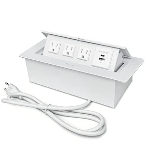 Power Hub for Conference Table PD20W USB-C Fast Charging, White Pop Up Power Strip, 3AC Outlets, USB A+Type C Port, for Conference Room Kitchen Countertop Power Hub for Conference Table PD20W USB-C Fast Charging, White Pop Up Power Strip, 3AC Outlets, USB A+Type C Port, for Conference Room Kitchen Countertop