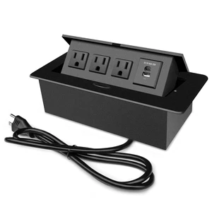 Power Hub for Conference Table PD20W USB-C Fast Charging, Black Pop Up Power Strip, 3AC Outlets, USB A+Type C Port, for Conference Room Kitchen Countertop Power Hub for Conference Table PD20W USB-C Fast Charging, Black Pop Up Power Strip, 3AC Outlets, USB A+Type C Port, for Conference Room Kitchen Countertop