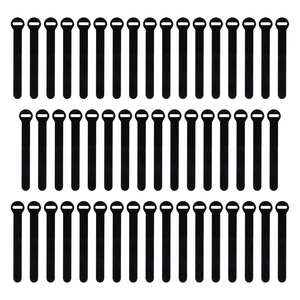 Self-Gripping Cable Ties by - 5" (50-pack) Black Reusable Hook and Loop Cord Organizer Cable Ties for Cord Management and Desk or Office Organization Self-Gripping Cable Ties by - 5" (50-pack) Black Reusable Hook and Loop Cord Organizer Cable Ties for Cord Management and Desk or Office Organization