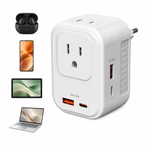 Voltage Converter for European Travel: 220V to 110V Converter US to Europe, Plug Adapter with Fast Charge 2 USB C, 2 USB A & 2 Outlets, Universal Travel Essentials for France Germany Italy Spain, etc Voltage Converter for European Travel: 220V to 110V Converter US to Europe, Plug Adapter with Fast Charge 2 USB C, 2 USB A & 2 Outlets, Universal Travel Essentials for France Germany Italy Spain, etc