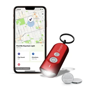 Find Me Keychain Light, Apple Find My Bluetooth Tracker, Red Find keys fast, key finders & trackers with LED light, Apple Find My, key chain flashlight, ABS plastic Find Me Keychain Light, Apple Find My Bluetooth Tracker, Red Find keys fast, key finders & trackers with LED light, Apple Find My, key chain flashlight, ABS plastic