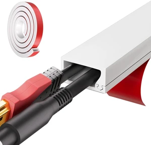 78inch Silicone Cord Hider for 2-3 Wires, W1× H0.58, Flexible Cord Cover Raceway with Side Slot,Small Wire Concealer for 2-3 Cable-Cuttable & Bendable,Child & Pet Safe,White 78inch Silicone Cord Hider for 2-3 Wires, W1× H0.58, Flexible Cord Cover Raceway with Side Slot,Small Wire Concealer for 2-3 Cable-Cuttable & Bendable,Child & Pet Safe,White