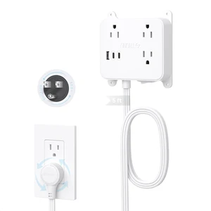 Flat Power Strip with 360° Rotating Plug 5FT Extension Cord with 3 Outlets and 3 USB Ports, Wall Outlet to Hide in Drawer, Attach Under Desk Cabinet Vanity Counter Flat Power Strip with 360° Rotating Plug 5FT Extension Cord with 3 Outlets and 3 USB Ports, Wall Outlet to Hide in Drawer, Attach Under Desk Cabinet Vanity Counter