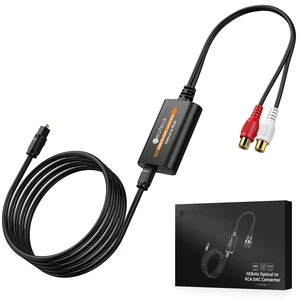 Optical to RCA Cable DAC Converter with Built-in Audio Amplifier Chipset 192kHz SPDIF to RCA Digital to Analog Converter for HDTV Blue-ray PS4 etc.-Female Output Optical to RCA Cable DAC Converter with Built-in Audio Amplifier Chipset 192kHz SPDIF to RCA Digital to Analog Converter for HDTV Blue-ray PS4 etc.-Female Output