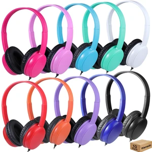 Kids Classroom Headphones Bulk 10 Pack, On Ear Wired 3.5mm Jack 4ft Tangle Free Cable, Comfortable Durable Fit, Ideal for School Classroom Library Students, Chromebook, Laptop, Assorted Kids Classroom Headphones Bulk 10 Pack, On Ear Wired 3.5mm Jack 4ft Tangle Free Cable, Comfortable Durable Fit, Ideal for School Classroom Library Students, Chromebook, Laptop, Assorted