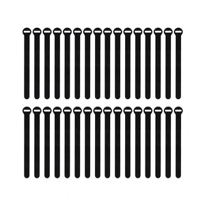 Self-Gripping Cable Ties by - 8" (30-pack) Black Reusable Hook and Loop Cord Organizer Cable Ties for Cord Management and Desk or Office Organization Self-Gripping Cable Ties by - 8" (30-pack) Black Reusable Hook and Loop Cord Organizer Cable Ties for Cord Management and Desk or Office Organization
