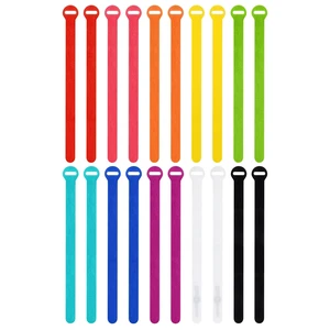 Self-Gripping Cable Ties by - 12" (20-pack) Multi-Color Reusable Hook and Loop Cord Organizer Cable Ties for Cord Management and Desk or Office Organization Self-Gripping Cable Ties by - 12" (20-pack) Multi-Color Reusable Hook and Loop Cord Organizer Cable Ties for Cord Management and Desk or Office Organization