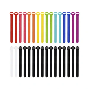 Self-Gripping Cable Ties by - 8" (30-pack) Multi-Color Reusable Hook and Loop Cord Organizer Cable Ties for Cord Management and Desk or Office Organization Self-Gripping Cable Ties by - 8" (30-pack) Multi-Color Reusable Hook and Loop Cord Organizer Cable Ties for Cord Management and Desk or Office Organization