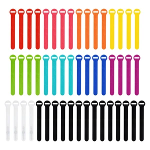 Self-Gripping Cable Ties by - 5" (50-pack) Multicolor Reusable Hook and Loop Cord Organizer Cable Ties for Cord Management and Desk or Office Organization Self-Gripping Cable Ties by - 5" (50-pack) Multicolor Reusable Hook and Loop Cord Organizer Cable Ties for Cord Management and Desk or Office Organization