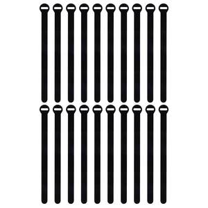 Self-Gripping Cable Ties by - 12" (20-pack) Black Reusable Hook and Loop Cord Organizer Cable Ties for Cord Management and Desk or Office Organization Self-Gripping Cable Ties by - 12" (20-pack) Black Reusable Hook and Loop Cord Organizer Cable Ties for Cord Management and Desk or Office Organization