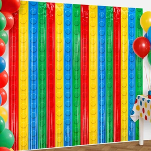 4Pack Building Block Foil Fringe Backdrop Building Block Party Decorations 3.3X6.6Ft Foil Fringe Backdrop,Rainbow Tinsel Backdrop,Self Adhesive Streamer,Birthday Party Decor Favors,Photo Prop Supplies 4Pack Building Block Foil Fringe Backdrop Building Block Party Decorations 3.3X6.6Ft Foil Fringe Backdrop,Rainbow Tinsel Backdrop,Self Adhesive Streamer,Birthday Party Decor Favors,Photo Prop Supplies