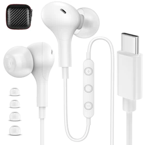 USB C Headphones Wired Earbuds for iPhone 18 Pro Max 17 16 15,White for Samsung S26 S25 Ultra S24 Wired Headphones,Corded USB Type C Earphone with Microphone&Remote for iPad 10 11th Pixel 10a 9 USB C Headphones Wired Earbuds for iPhone 18 Pro Max 17 16 15,White for Samsung S26 S25 Ultra S24 Wired Headphones,Corded USB Type C Earphone with Microphone&Remote for iPad 10 11th Pixel 10a 9