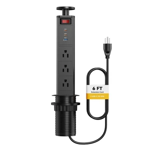 Pull Up Power Outlet for Countertop with Switch, 3 AC Outlets, 2 USB-C 20W Pull Up Power Outlet for Countertop with Switch, 3 AC Outlets, 2 USB-C 20W