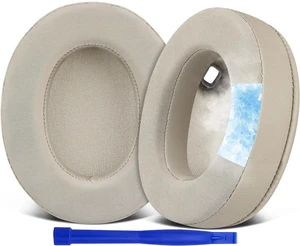 Cooling-Gel Earpads Replacement for Sony WH-1000XM4 (WH1000XM4) Headphones, Ear Pads Cushions with High-Density Noise Isolation Foam, Added Thickness, Without Affecting Sensor - Silver Cooling-Gel Earpads Replacement for Sony WH-1000XM4 (WH1000XM4) Headphones, Ear Pads Cushions with High-Density Noise Isolation Foam, Added Thickness, Without Affecting Sensor - Silver