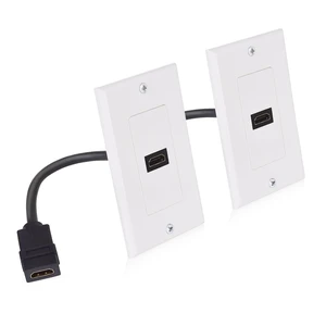 2-Pack 1-Port 4K HDMI Wall Plate, White 4K@60Hz UHD ARC and Ethernet Pass-Thru Support 2-Pack 1-Port 4K HDMI Wall Plate, White 4K@60Hz UHD ARC and Ethernet Pass-Thru Support