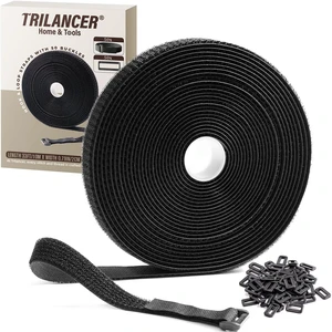 0.8"x32Ft Reusable Cable Ties, Hook & Loop Straps with 50 Buckles Adjustable, Cut to Length, Ideal for Wire Management, Cord Organizer, and Cable Straps, Black 0.8"x32Ft Reusable Cable Ties, Hook & Loop Straps with 50 Buckles Adjustable, Cut to Length, Ideal for Wire Management, Cord Organizer, and Cable Straps, Black