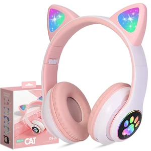 Cat Ear Kids Bluetooth Headphones, LED, 85dB Volume Limit Bluetooth 6.0 wireless headset with mic, stereo sound, foldable, 3.5mm wired mode for girls, school, tablet, travel Cat Ear Kids Bluetooth Headphones, LED, 85dB Volume Limit Bluetooth 6.0 wireless headset with mic, stereo sound, foldable, 3.5mm wired mode for girls, school, tablet, travel