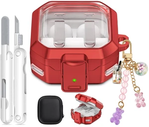 Secure Lock for Galaxy Buds 4 Pro Case and Buds 4 Case Cover, Clear Soft TPU Case with Cleaner Kit and Keychain for Women Girlu, Cute Cover for Samsung Galaxy Buds 4/4Pro 2026 Secure Lock for Galaxy Buds 4 Pro Case and Buds 4 Case Cover, Clear Soft TPU Case with Cleaner Kit and Keychain for Women Girlu, Cute Cover for Samsung Galaxy Buds 4/4Pro 2026