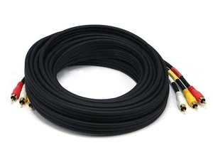 100126 25-Feet Triple RCA Stereo Video Dubbing Composite Cable Black 100126 25-Feet Triple RCA Stereo Video Dubbing Composite Cable Black