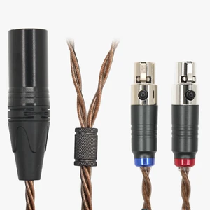 Headphone Cable, Dual Mini XLR to XLR Balanced Cable, Square Core Copper & High Purity Copper, Compatible with Audeze LCD-X LCD-2 LCD-3 ZMF Auteur Headphone Cable, Dual Mini XLR to XLR Balanced Cable, Square Core Copper & High Purity Copper, Compatible with Audeze LCD-X LCD-2 LCD-3 ZMF Auteur