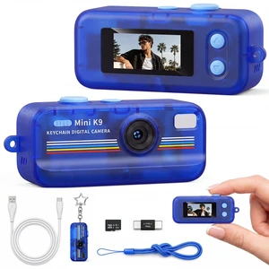 Mini Digital Camera with Keychain, Transparent Blue Retro Camera with 11 Filters, Portable Pocket Camera for Travel, Outdoor and Daily Use Mini Digital Camera with Keychain, Transparent Blue Retro Camera with 11 Filters, Portable Pocket Camera for Travel, Outdoor and Daily Use