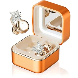 Clip on Open Ear Wireless Earbuds with Butterfly Earrings Bluetooth 6.0 Wireless Headphones for Women Girl Gift, Jewelry Charging Box with Light & Mirror, Sports Workout, Orange Clip on Open Ear Wireless Earbuds with Butterfly Earrings Bluetooth 6.0 Wireless Headphones for Women Girl Gift, Jewelry Charging Box with Light & Mirror, Sports Workout, Orange