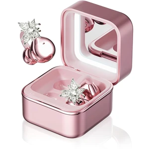 Clip on Open Ear Wireless Earbuds with Butterfly Earrings Bluetooth 6.0 Wireless Headphones for Women Girl Gift, Jewelry Charging Box with Light & Mirror, Sports Workout, Rose Gold Clip on Open Ear Wireless Earbuds with Butterfly Earrings Bluetooth 6.0 Wireless Headphones for Women Girl Gift, Jewelry Charging Box with Light & Mirror, Sports Workout, Rose Gold