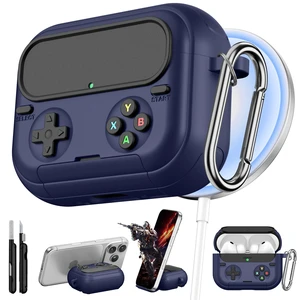 Retro Game Case for AirPods Pro 3 Game Console Design Protective Cover with Foldable Stand, Secure Lock Anti-Drop Shockproof PC+TPU Case, Keychain & Cleaning Kit for Men & Boys, White Retro Game Case for AirPods Pro 3 Game Console Design Protective Cover with Foldable Stand, Secure Lock Anti-Drop Shockproof PC+TPU Case, Keychain & Cleaning Kit for Men & Boys, White