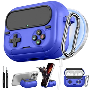 Retro Game Case for AirPods Pro 3 Game Console Design Protective Cover with Foldable Stand, Secure Lock Anti-Drop Shockproof PC+TPU Case, Keychain & Cleaning Kit for Men & Boys, Blue Retro Game Case for AirPods Pro 3 Game Console Design Protective Cover with Foldable Stand, Secure Lock Anti-Drop Shockproof PC+TPU Case, Keychain & Cleaning Kit for Men & Boys, Blue