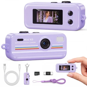 Mini Digital Camera with Keychain, Purple Retro Aesthetic Camera with 11 Filters, Portable Pocket Camera for Teens Girls, Social Moments and Travel Mini Digital Camera with Keychain, Purple Retro Aesthetic Camera with 11 Filters, Portable Pocket Camera for Teens Girls, Social Moments and Travel